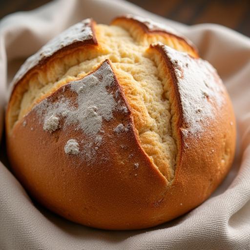 Pagnotta di grano duro con crosta dorata.